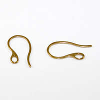 22mm 304 Stainless Steel Plain Earring Hooks - Gold Plated - 3 Pairs