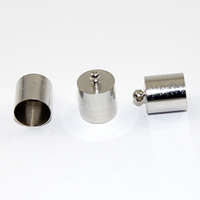 10mm Brass Cord End - Glue in - Platinum