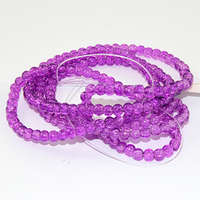 4mm Crackle Glass Beads - 78cm Strand  - Mauve