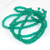 4mm Crackle Glass Beads - 78cm Strand  - Sea Green