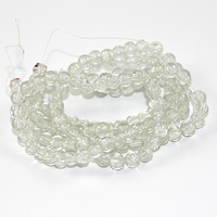 6mm Crackle Glass Beads - 78cm Strand  - Clear