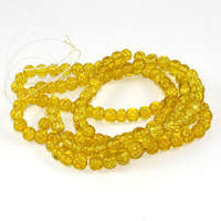 6mm Crackle Glass Beads - 78cm Strand  - Sunflower