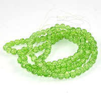6mm Crackle Glass Beads - 78cm Strand  - Peridot