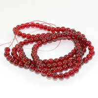 6mm Crackle Glass Beads - 78cm Strand  - Siam