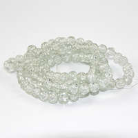8mm Crackle Glass Beads - 78cm Strand  - Clear