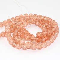 8mm Crackle Glass Beads - 78cm Strand  - Peach