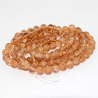8mm Crackle Glass Beads - 78cm Strand  - Caramel