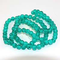 8mm Crackle Glass Beads - 78cm Strand  - Sea Green