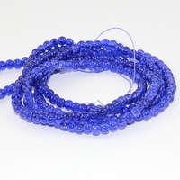4mm Crackle Glass Beads - 78cm Strand - Indigo - Disc