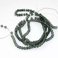 4mm Frosted Glass Beads - 78cm Strand - Grey