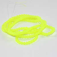4mm Frosted Glass Beads - 78cm Strand - Neon Yellow