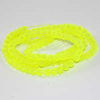 6mm Frosted Glass Beads - 78cm Strand - Neon Yellow