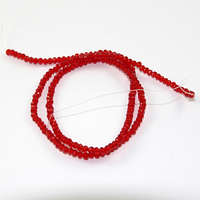 2mm x 3mm Glass Rondelle - 38cm Strand - Red