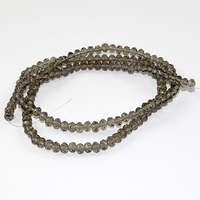3mm x 4mm Glass Rondelle - 38cm Strand - Grey
