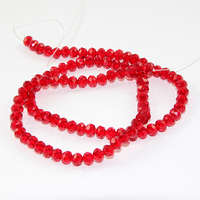 4mm x 6mm Glass Rondelle - 38cm Strand - Red