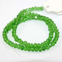 4mm x 6mm Glass Rondelle - 38cm Strand - Green