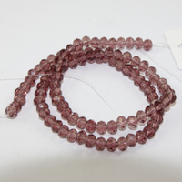 4mm x 6mm Glass Rondelle - 38cm Strand - Vintage Pink
