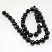 10mm Natural Black Agate Round Bead Strands - 38cm Strand