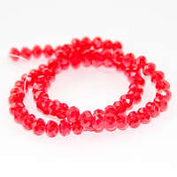 6mm x 8mm Glass Rondelle - 38cm Strand - Red