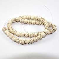 8mm Howlite Bead - 35cm Strand - White