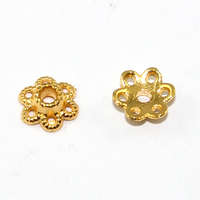 6 Point Flower Petal Bead Cap - Gold