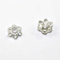 6 Point Flower Petal Bead Cap - Silver