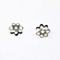 7 Point Petal Bead Cap - Platinum