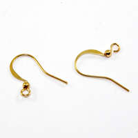 19mm x 17mm French Hook with Ball - Pair - Gold