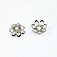 7 Point Petal Bead Cap - Platinum