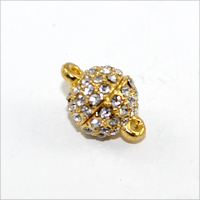 10mm Rhinestone Round Single Strand Magnet - Gold