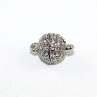 10mm Rhinestone Round Single Strand Magnet - Platinum