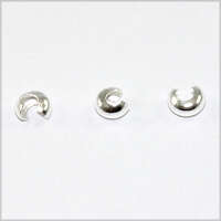 3mm Crimp Beads Covers - Silver - 100 Piece Bag