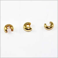 3mm Crimp Beads Covers - Gold - 100 Piece Bag