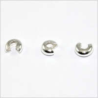 5mm Crimp Beads Covers - Silver - 100 Piece Bag