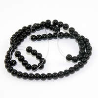 4mm Glass Round Bead - 27cm Strand - Black