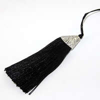 80mm Tassel - Black & Antique Silver  