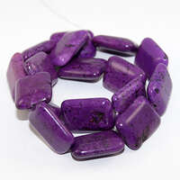 25mm x 19mm x 9mm Rectangle Turquoise - Dyed - 38cm Strand - Purple