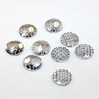 12mm Mermaid / Fish / Dragon Scale Dome Cabochon - Silver