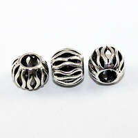 Wavy Pod Euro Bead - Antique Silver