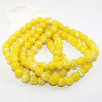 8mm Mottled Glass Bead 78cm Strand - Yellow