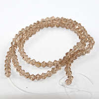4mm Glass Bicone Beads - 45cm Strand - Caramel