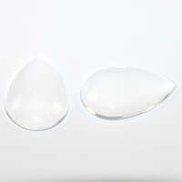 30mm x 20mm Teardrop Glass Cabochons - Clear