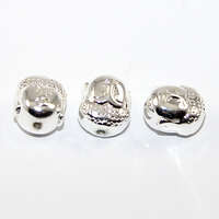 10mm Buddha Head Electroplated Hematite Beads - Silver