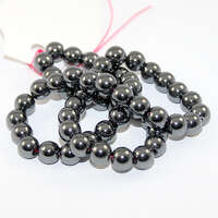 8mm Natural Hematite Round Beads - 40cm Strand