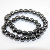 10mm Natural Hematite Round Beads - 40cm Strand