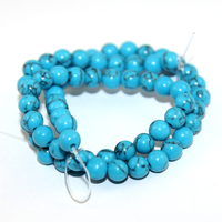 6mm Howlite Round Beads - 37cm Strand - Blue