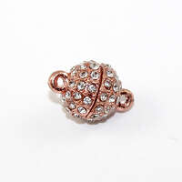 10mm Rhinestone Round Single Strand Magnet - Rose Gold