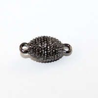 8mm x 17mm Oval Single Strand Magnet - Gunmetal