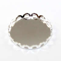 18mm Cabochon Frame with Scalloped Edge - Silver