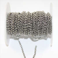 3mm 304 Stainless Steel Cross Rolo Chain - sold per 10cm increments